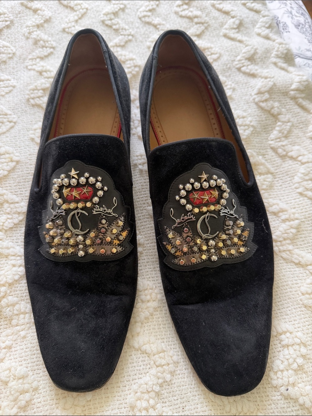 Authentic Christian Louboutin Dandelion Flat Men’s Loafer with Studs size 45